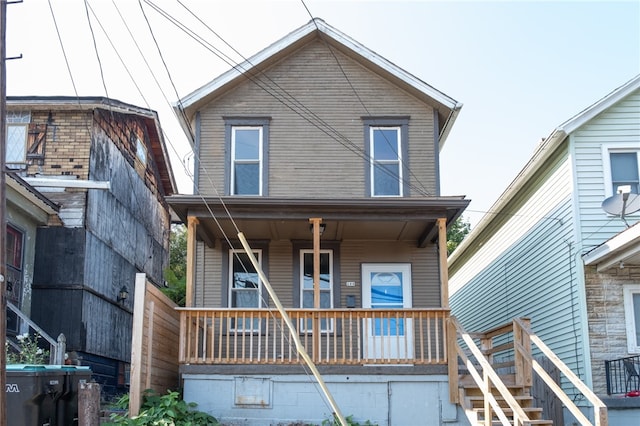 view of front of property with covered porch