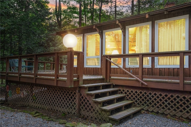 view of deck at dusk