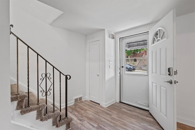 entryway featuring light hardwood / wood-style flooring