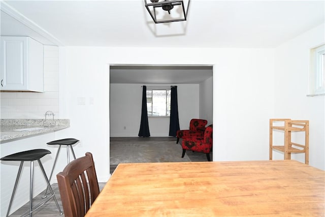 dining room featuring sink