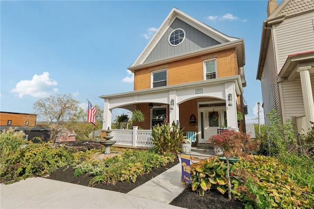 view of front of property with covered porch