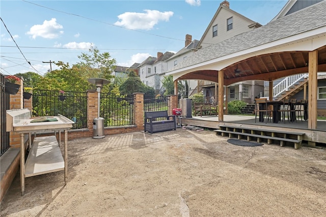 view of patio / terrace with a gazebo and a deck