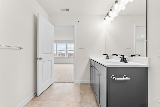 bathroom featuring vanity and tile patterned floors