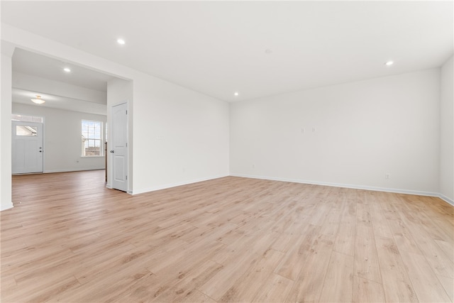 empty room featuring light wood-type flooring