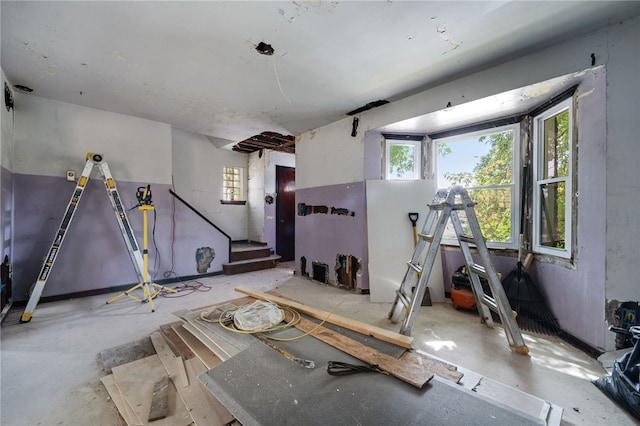 exercise area with concrete floors