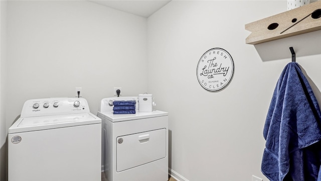 laundry area featuring separate washer and dryer