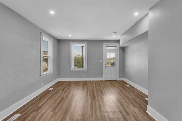 entrance foyer featuring wood-type flooring