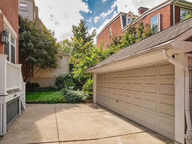 view of garage