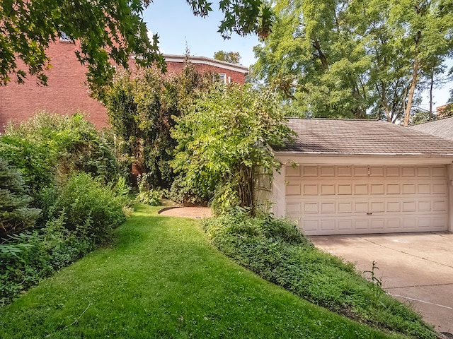 exterior space featuring a garage