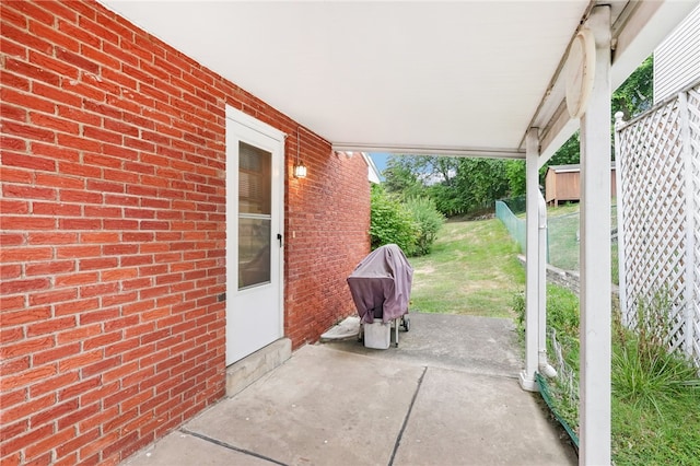 view of patio with grilling area