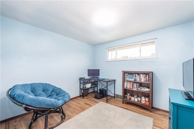 office featuring light hardwood / wood-style flooring