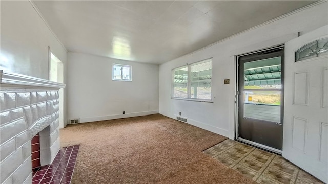 interior space with ornamental molding