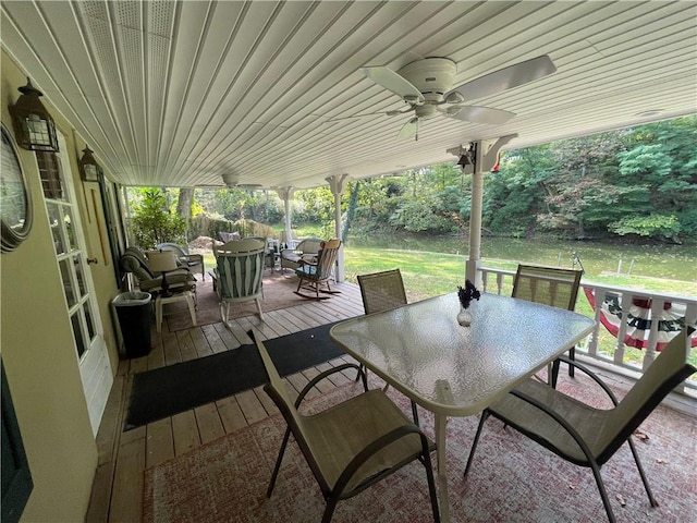 view of patio / terrace with ceiling fan