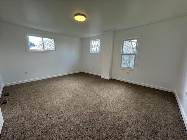 view of carpeted spare room