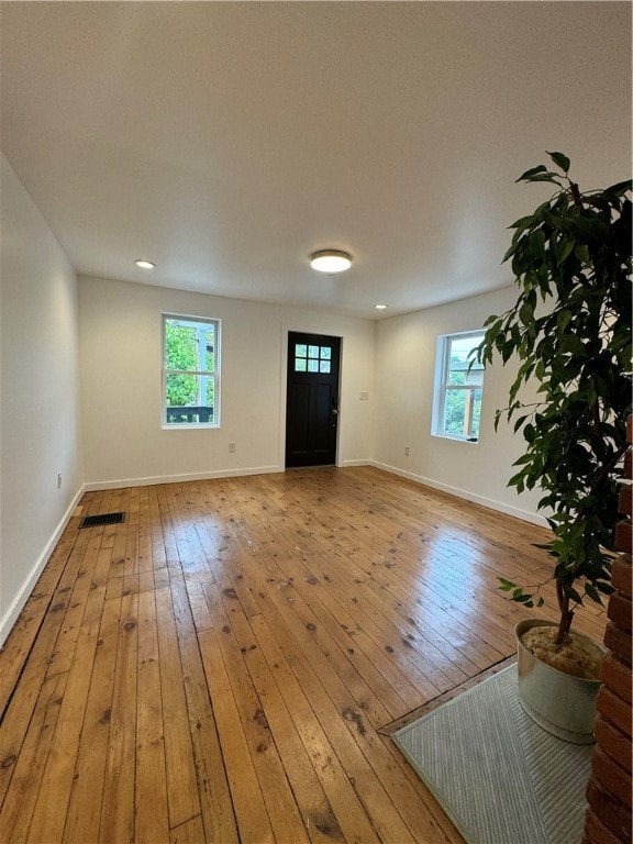 interior space featuring light wood-type flooring and a healthy amount of sunlight