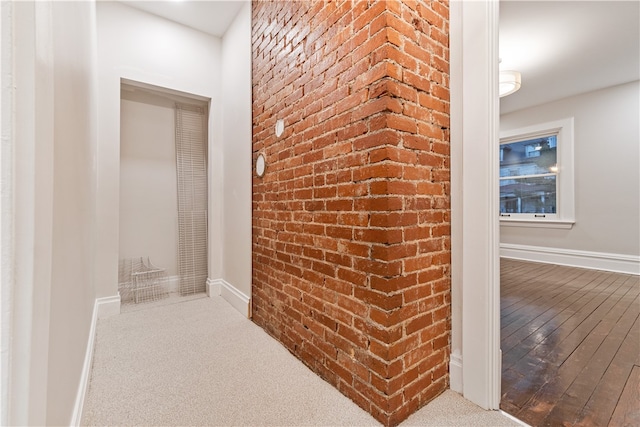 hall featuring light hardwood / wood-style floors