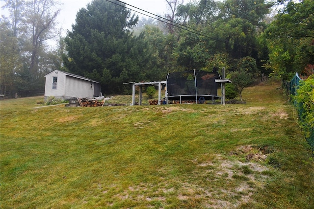 view of yard with a pergola