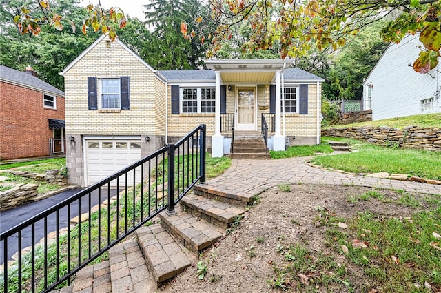 view of front of home featuring a garage