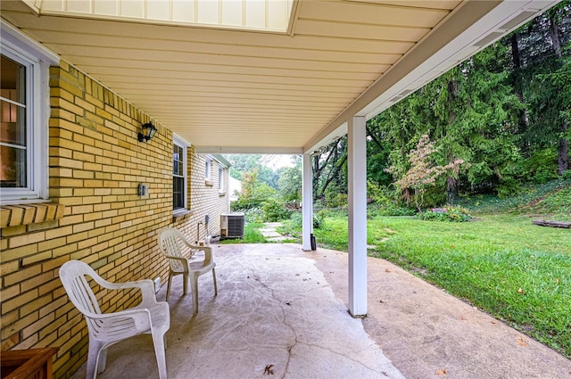 view of patio featuring central AC unit