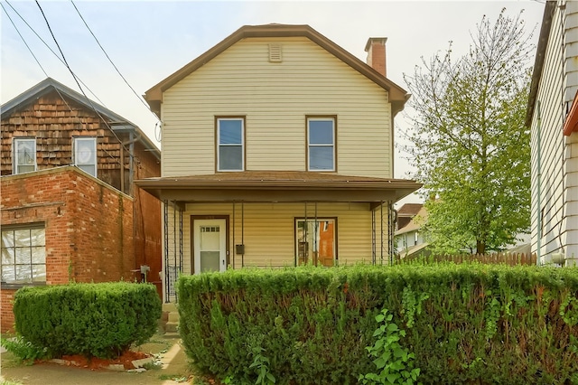 view of front of home with covered porch