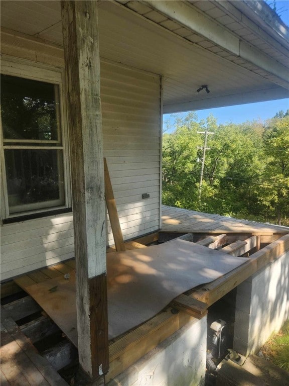 view of patio featuring a deck