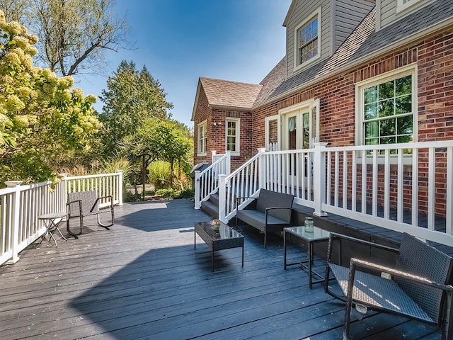 deck featuring an outdoor hangout area