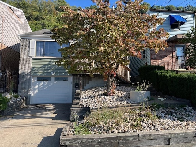 view of front of house with a garage