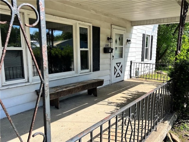 exterior space featuring covered porch