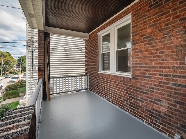 balcony featuring a porch