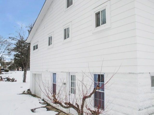 view of snowy exterior