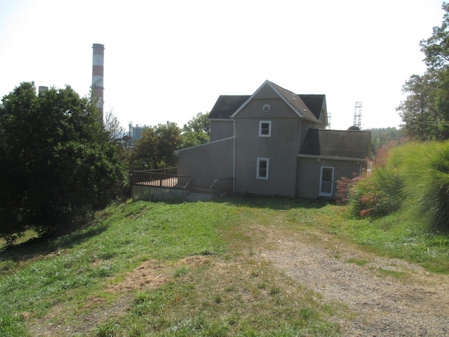 view of yard featuring a deck