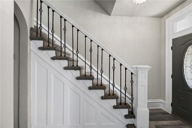 foyer featuring dark hardwood / wood-style flooring