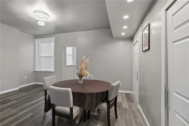 dining room featuring dark wood-type flooring