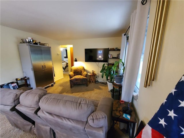 living room featuring carpet floors