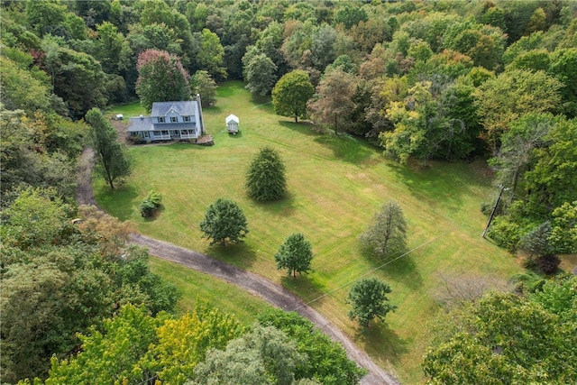 drone / aerial view with a rural view