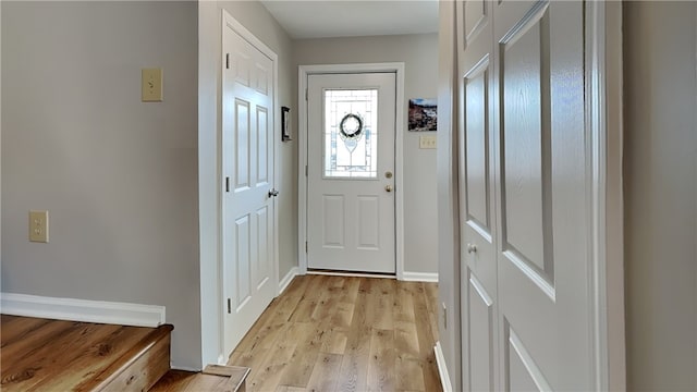 entryway with light wood-type flooring