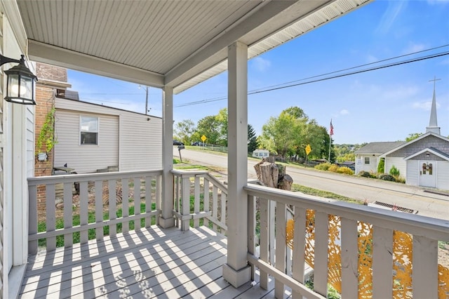 deck with a porch