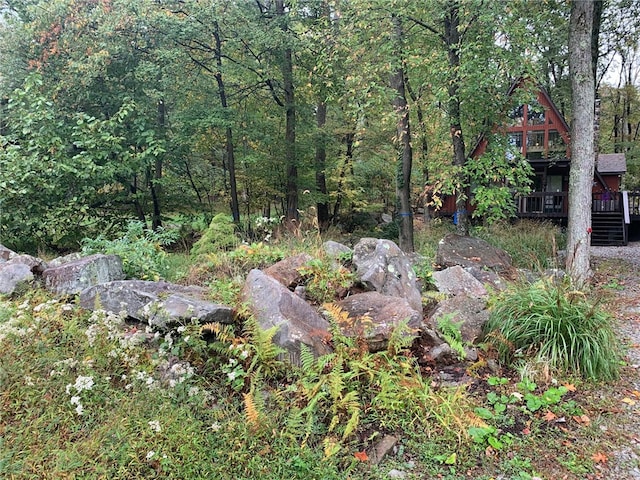 view of yard featuring a deck