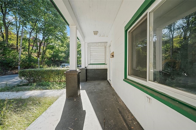 exterior space featuring covered porch