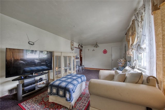 living room with carpet