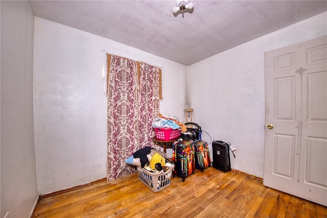 misc room with light hardwood / wood-style flooring