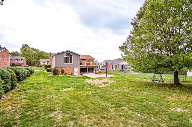 view of yard featuring a deck