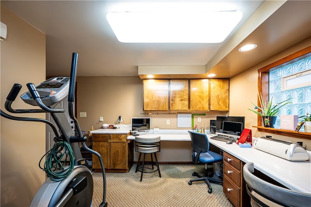 home office featuring built in desk