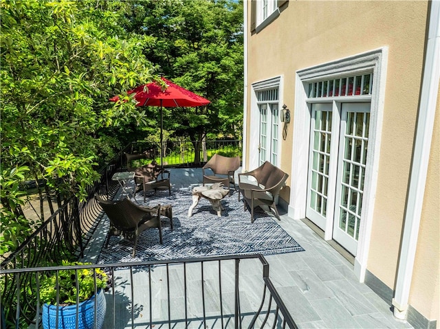 view of patio / terrace featuring an outdoor living space