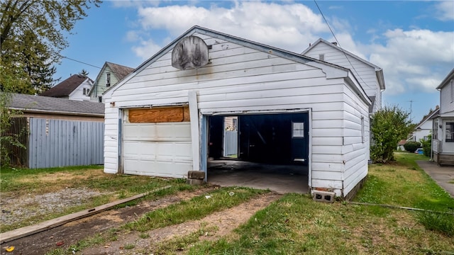 view of garage