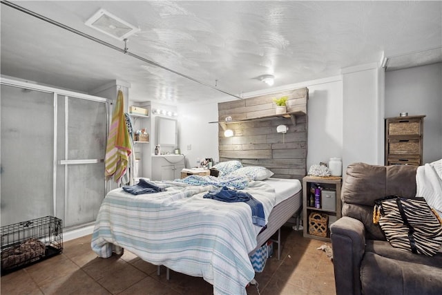 265 Johnston Rd, Bentleyville, PA 15314 - tiled bedroom with a wall unit AC