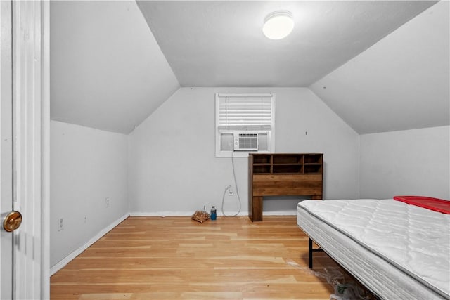 265 Johnston Rd, Bentleyville, PA 15314 - bedroom featuring cooling unit, light wood-style flooring, lofted ceiling, and baseboards
