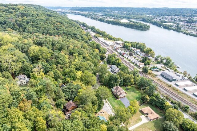 1487 Beaver Rd, Sewickley, PA 15143 - birds eye view of property with a view of trees and a water view