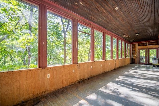 1487 Beaver Rd, Sewickley, PA 15143 - unfurnished sunroom with wooden walls and wood ceiling