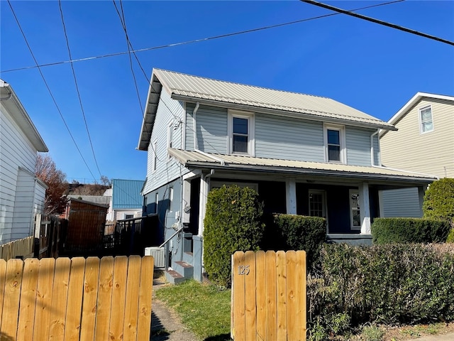 view of front of house featuring central AC